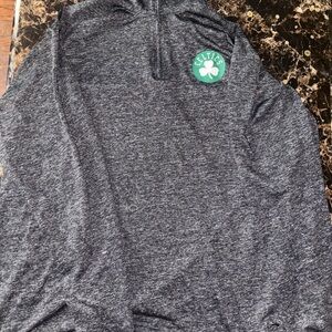 Adidas Dark Gray Quarter-Zip Pullover boston Celtics